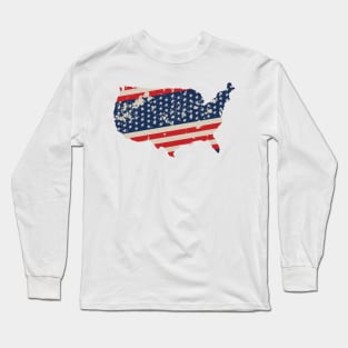 🔥 🇺🇸 4th of July Map 🇺🇸 🔥 Long Sleeve T-Shirt